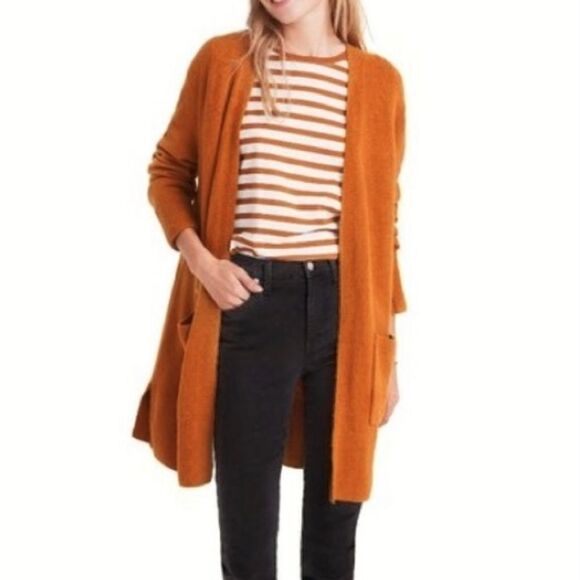 Madewell Fall Cardigan Pocket Grandpa Shacke Mulled Cider Tangerine Preppy NWT